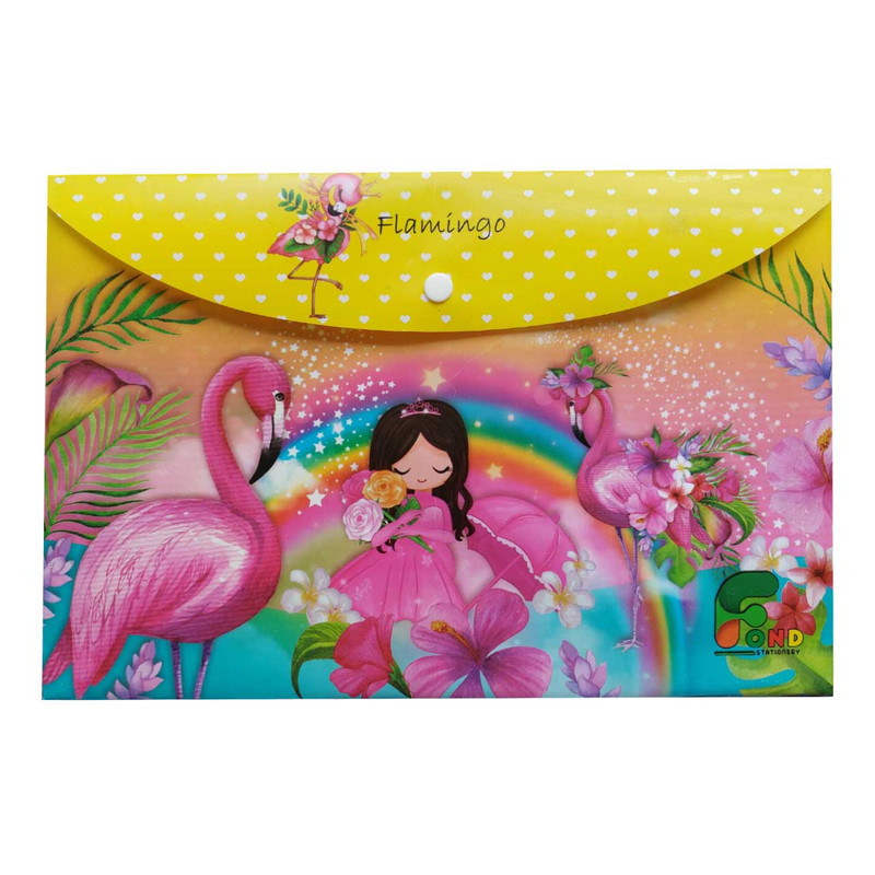 پوشه دکمه دار فاند مدل فانتزی طرح فلامینگو