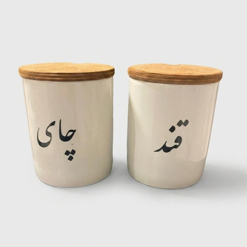 بانکه مدل سرامیکی طرح قند و چای بسته 2 عددی