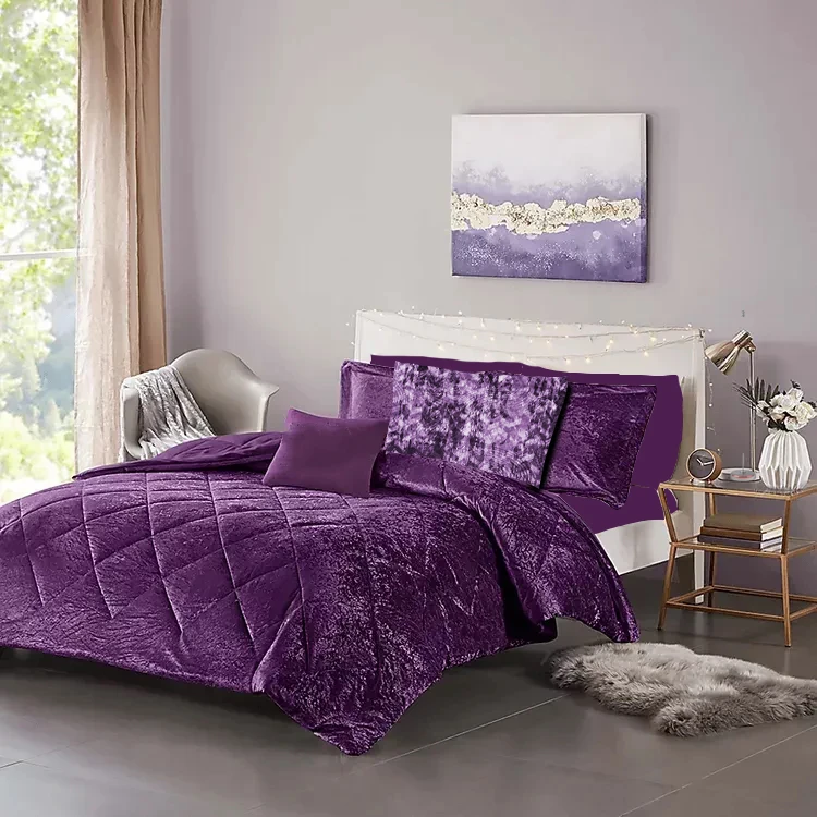 سرویس روتختی نوپه هوم مدل مخمل مینیمال کد N13 یک نفره 5 تکه