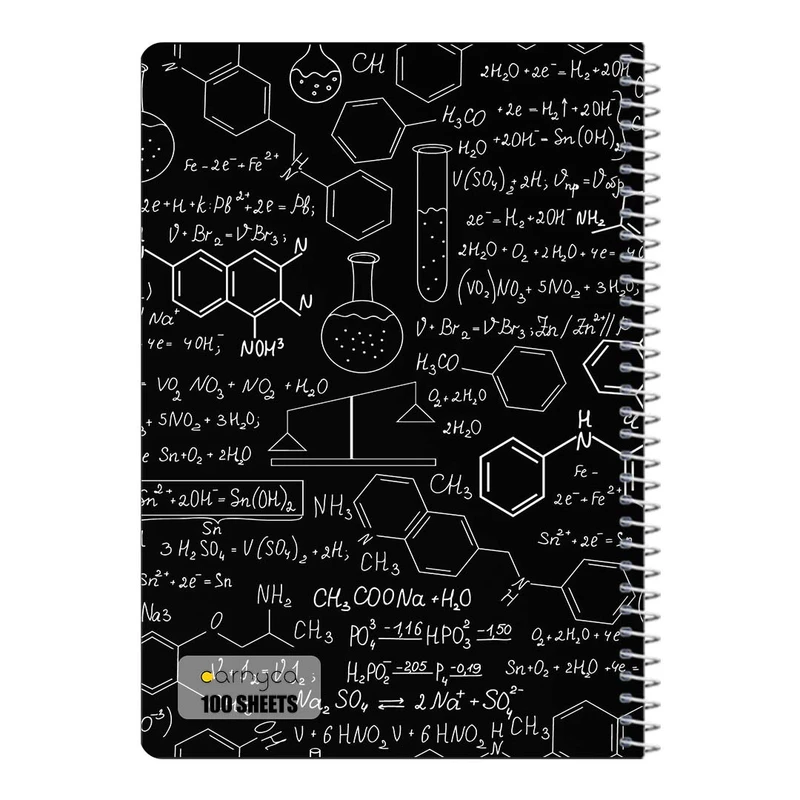 دفتر مشق 100 برگ سیمی کارنیکا طرح شیمی Chemistry کد 90058