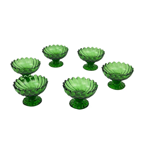 مجموعه ظروف هفت سین 6 پارچه مدل شیشه ای خورشیدی کد 06