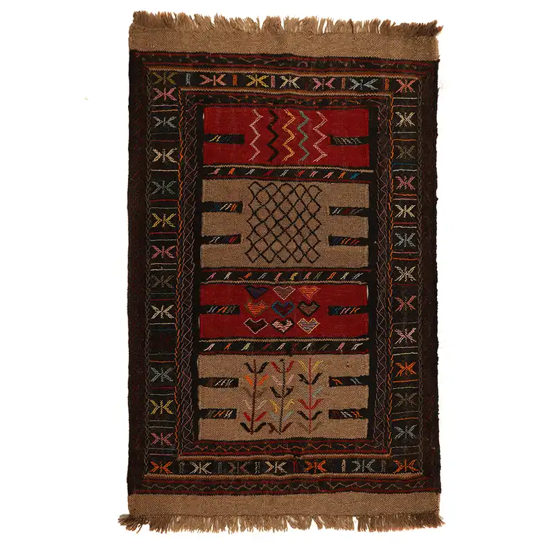 گلیم دستباف مدل سفره کردی کد 140523