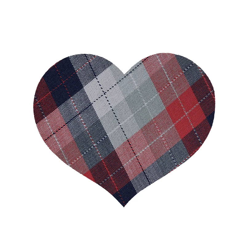 پادری مدل قلب طرح چهارخونه کد 5712 سایز 90x90 سانتی متر 