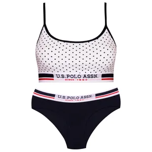 ست نیم تنه و شورت زنانه یو اس پولو مدل 4004-252 رنگ سفید