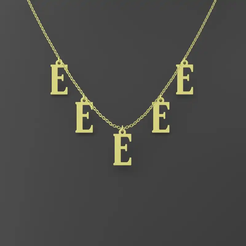 گردنبند طلا 18 عیار زنانه مدوپد مدل حرف E کد RNA17151