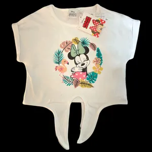 تی شرت آستین کوتاه دخترانه دیزنی مدل 77774 جلو گره