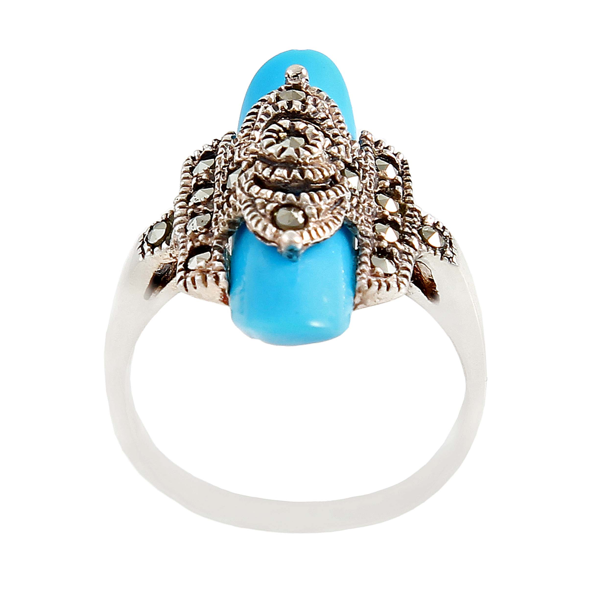 انگشتر نقره زنانه بازرگانی میلادی مدل فانتزی کد AW_481