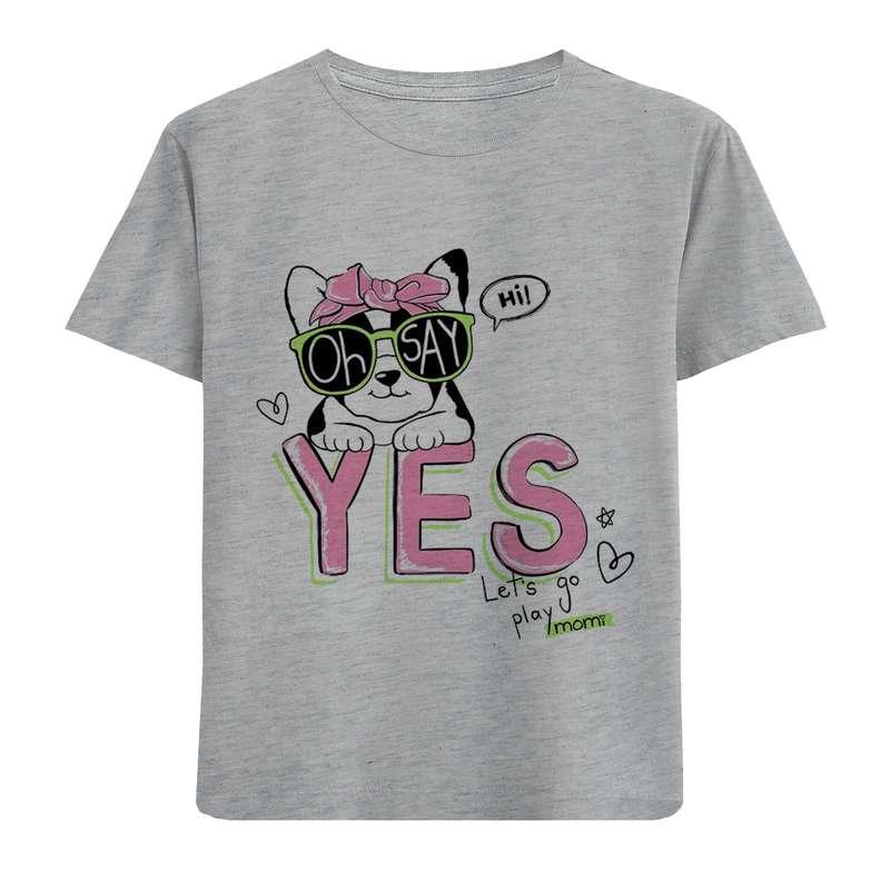 تی شرت آستین کوتاه بچگانه مدل گربهF774 YES