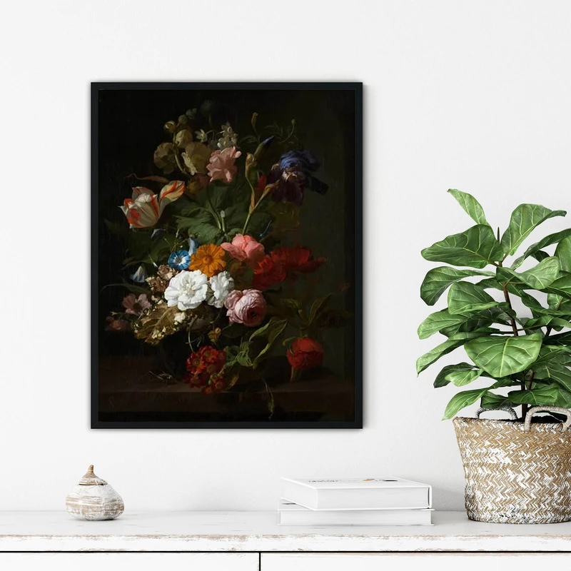 تابلو آتریسا طرح نقاشی کلاسیک مدرن مدل ATFHB76 فریم مشکی 