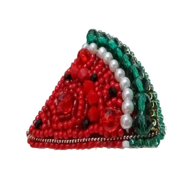 گل سینه زنانه مدل قاچ هندوانه گل سینه زنانه مدل قاچ هندوانه