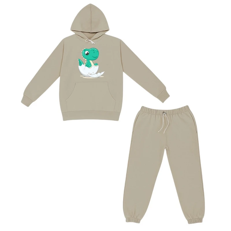 ست هودی و شلوار راحتی بچگانه مدل تخم دایناسور 