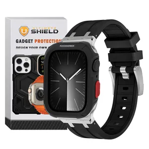 بند آلتیمیت شیلد مدل Stylish Rugged مناسب برای اپل واچ 45 میلی متری سری 8 به همراه کاور