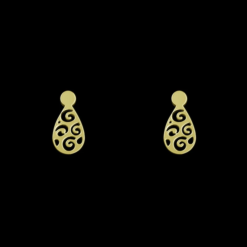 گوشواره طلا 18 عیار زنانه مدوپد مدل هندسی کد GA1-14297