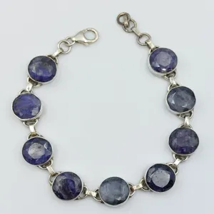 دستبند نقره زنانه یاقوت کبود کد 20275