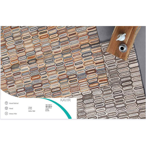 فرش نیمه دستبافت چهار متری وودو هوم مدل کویر