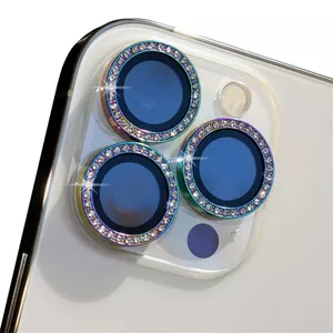 محافظ لنز دوربین کمرا فیلم مدل رینگی نگین دار کد 01 مناسب برای گوشی موبایل اپل iPhone 13 pro
