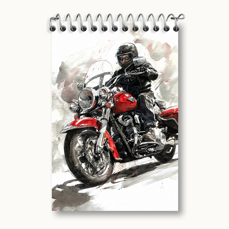 دفتر یادداشت 50 برگ خندالو مدل موتور سیکلت (Motorcycle) کد F793