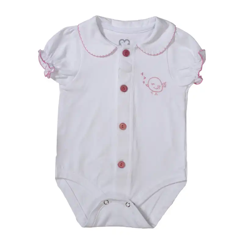 بادی آستین کوتاه آدمک مدل  یقه ب ب  کد 17809 رنگ سفید