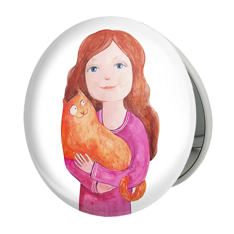 آینه جیبی خندالو طرح دختر مدل تاشو کد 5523 