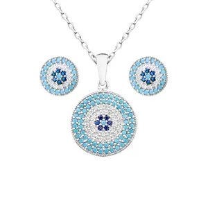  نیم ست نقره زنانه درسان گالری طرح چشم نظر کد DS 407