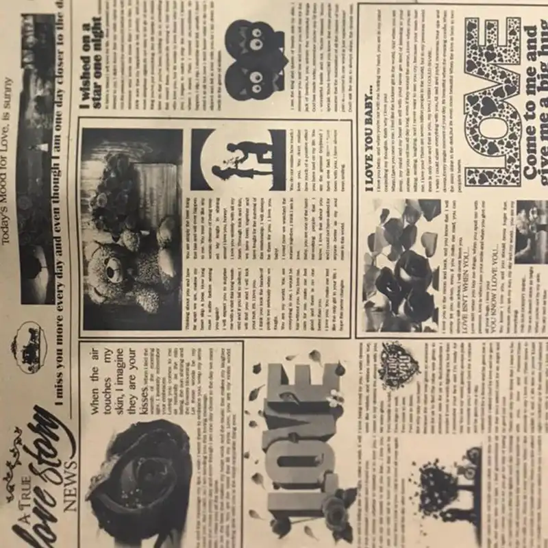 کاغذ کادو مدل روزنامه ای بسته 5 عددی