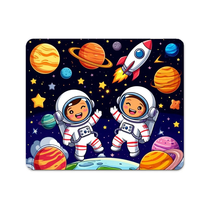 ماوس پد پاد آفرین مدل فضانورد سیاره منظومه شمسی موشک آدم فضایی کد P472 سایز 19*24 سانتی متر
