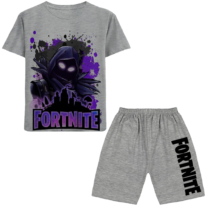 ست تاپ و شلوارک پسرانه مدل فورتی نایت W05