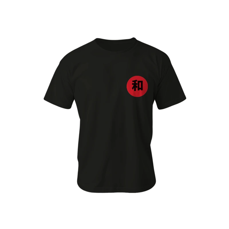 تی شرت آستین کوتاه مردانه مدل فیت طرح Kanji