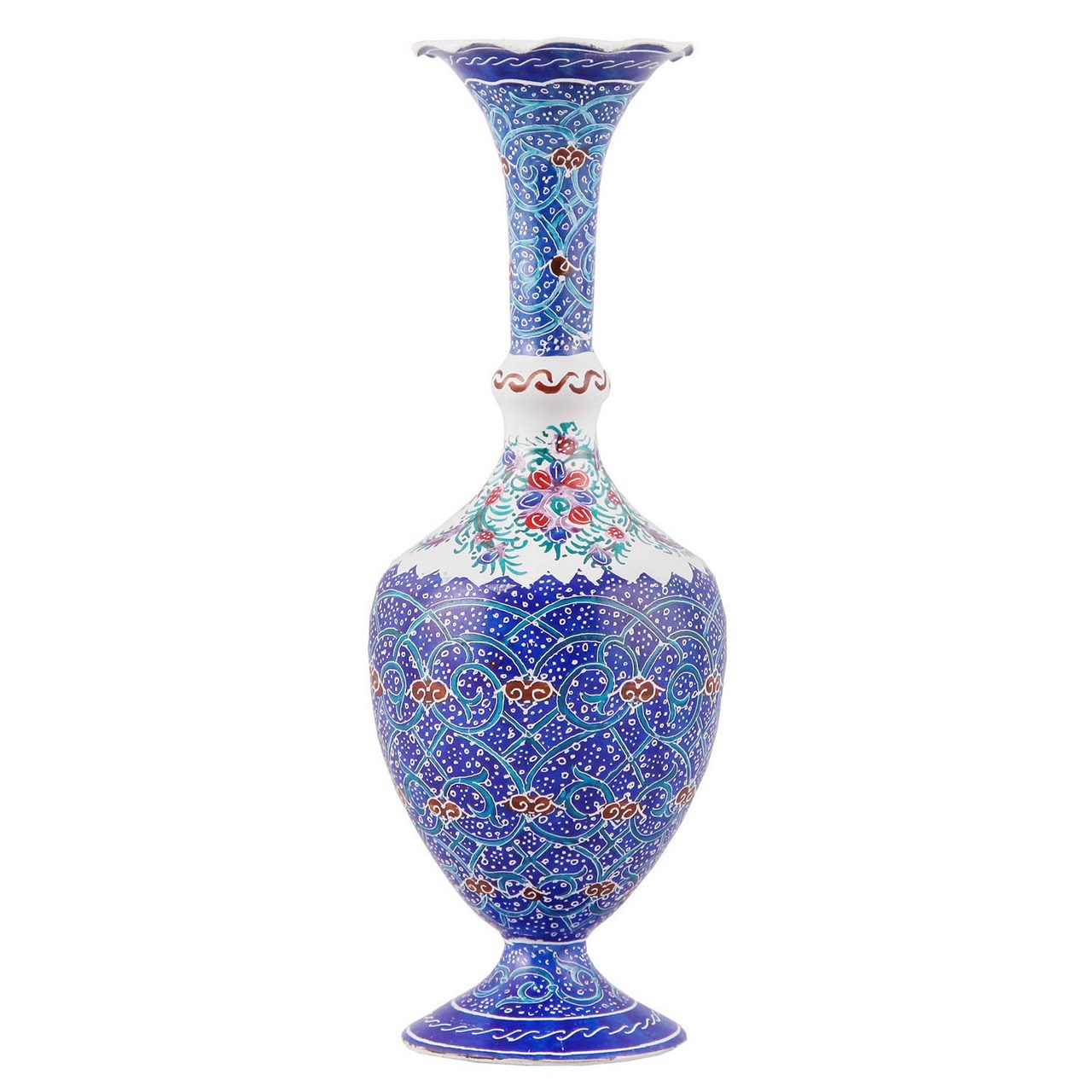 گلدان مسی میناکاری اثر ابوالقاسمی کد170061