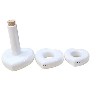 ست آبلیموخوری و نمک‌پاش 3 پارچه مدل قلب