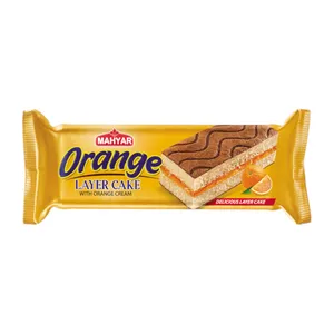 کیک اسفنجی لایه ای با کرم با طعم پرتقال مهیار - 55 گرم بسته 24 عددی