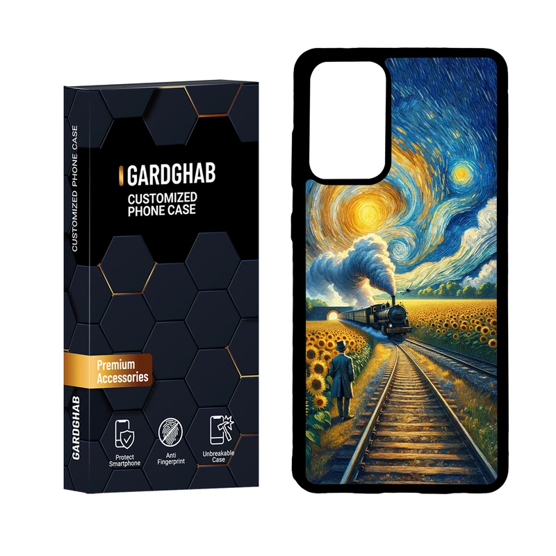 کاور گارد قاب مدل پشت گلس هنری مناسب برای گوشی موبایل سامسونگ Galaxy A72