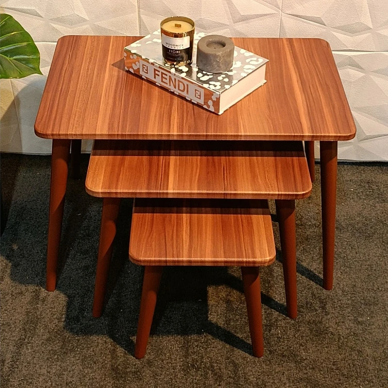 میز عسلی مستطیلی مدل لیون کد 325 مجموعه سه عددی