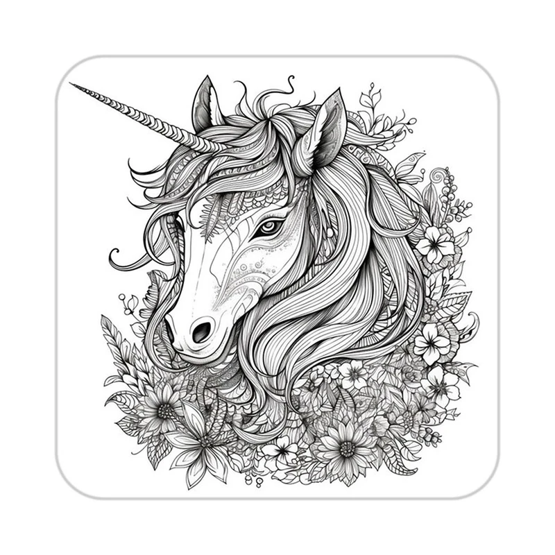 زیر لیوانی کاکتی طرح اسب تک شاخ و یونیکورن مدل mp29414