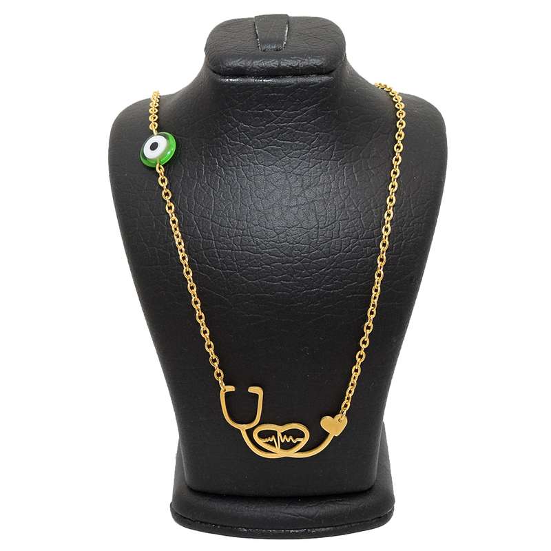 گردنبند زنانه دلنار گالری مدل چشم نظر و گوشی پزشکی گردنبند زنانه دلنار گالری مدل چشم نظر و گوشی پزشکی