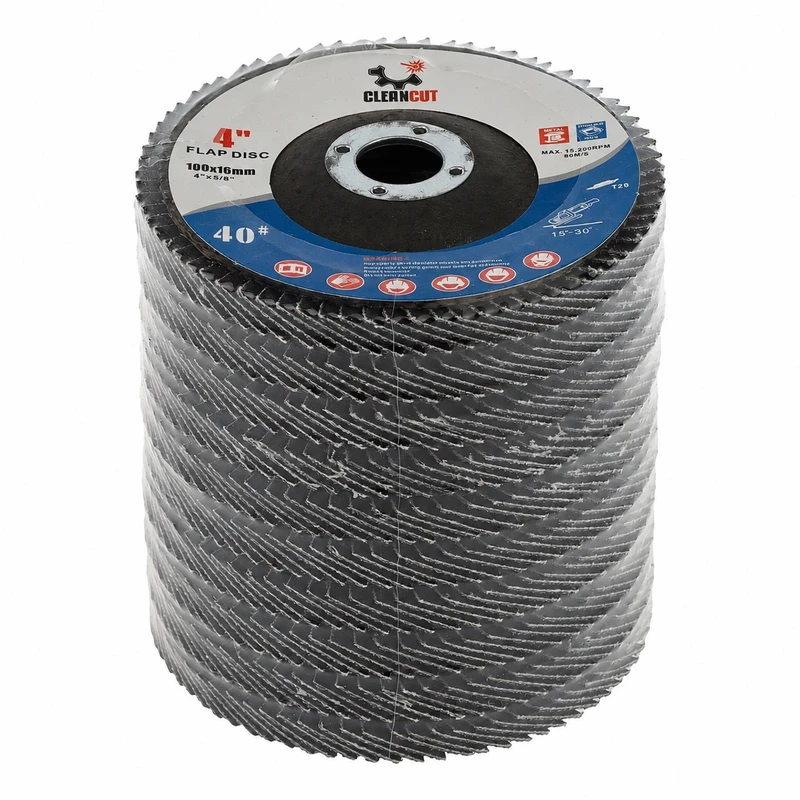 سنباده فلاپ دیسک کلین کات مدل 100mm-16-40 بسته 10 عددی