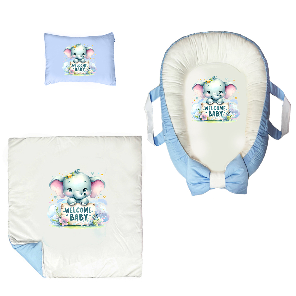 سرویس خواب 3 تکه نوزاد پادآفرین مدل گارد محافظ طرح فیل کد PG035