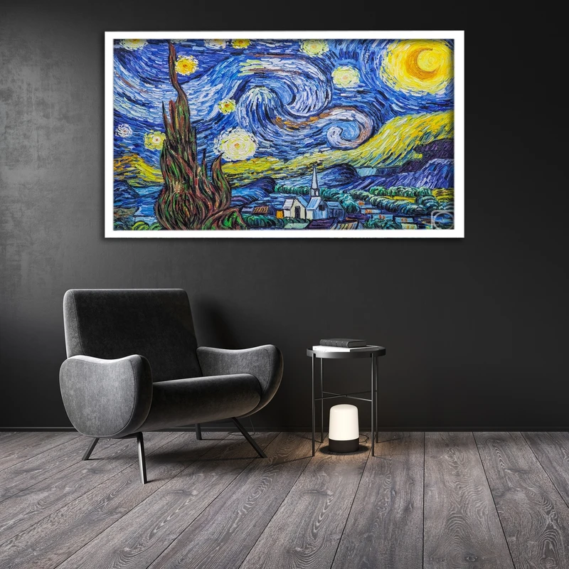 تابلو نوری بکلیت طرح شب پر ستاره  ونگک مدل لایت باکس W140