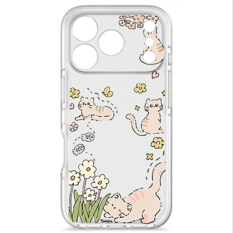  کاور طرح Cat & Flower مناسب برای گوشی موبایل اپل IPhone 17 Pro 