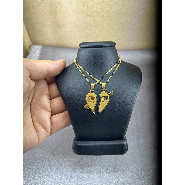 گردنبند مدل قلب و کلید love کد 69355 مجموعه دو عددی