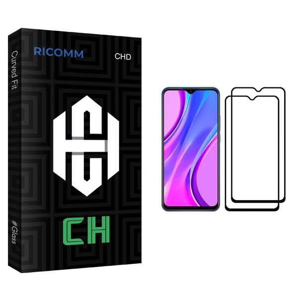 محافظ صفحه نمایش ریکام مدل CH glass مناسب برای گوشی موبایل شیائومی Redmi 9 بسته دو عددی