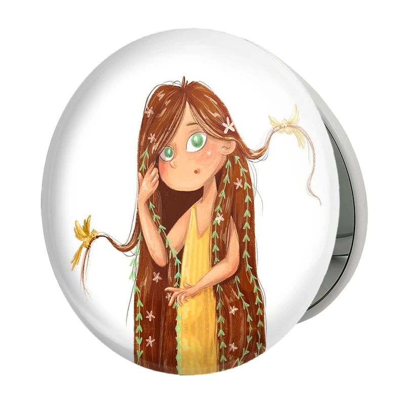 آینه جیبی خندالو طرح دختر مدل تاشو کد 5559 