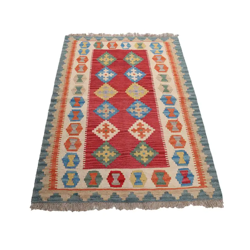 گلیم دستبافت یک و نیم متری مدل قشقایی کد 4020683