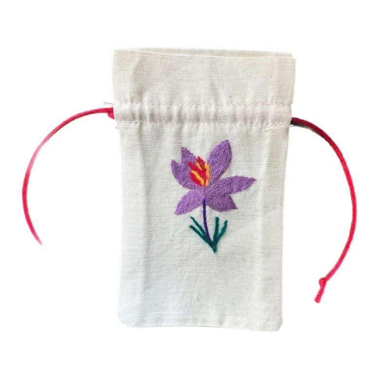 کیسه هدیه مدل پارچه ای طرح زعفران