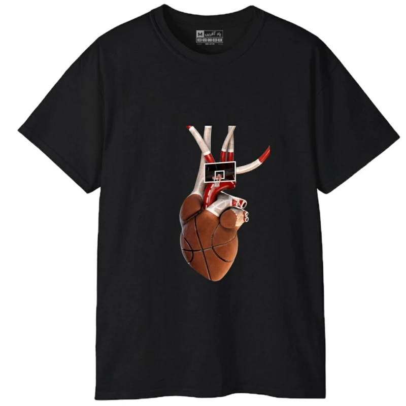 تی‌شرت آستین کوتاه مردانه پاد آفرین مدل ورزشی بسکتبال قلب عشق کد 1624