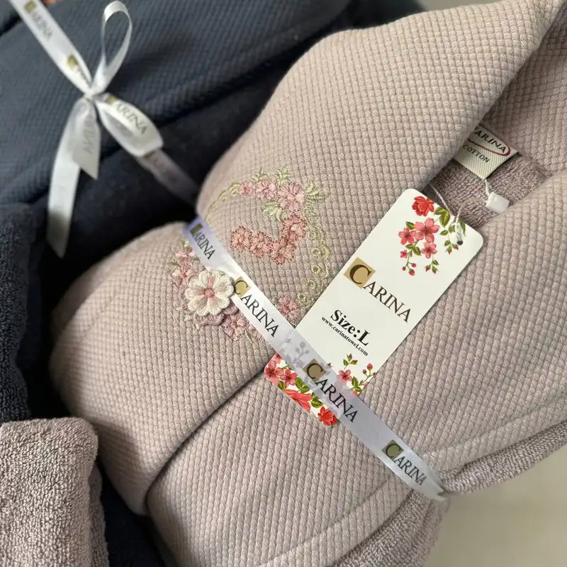 سرویس حوله پالتویی 8 تکه کارینا مدل لوتدن کد 02