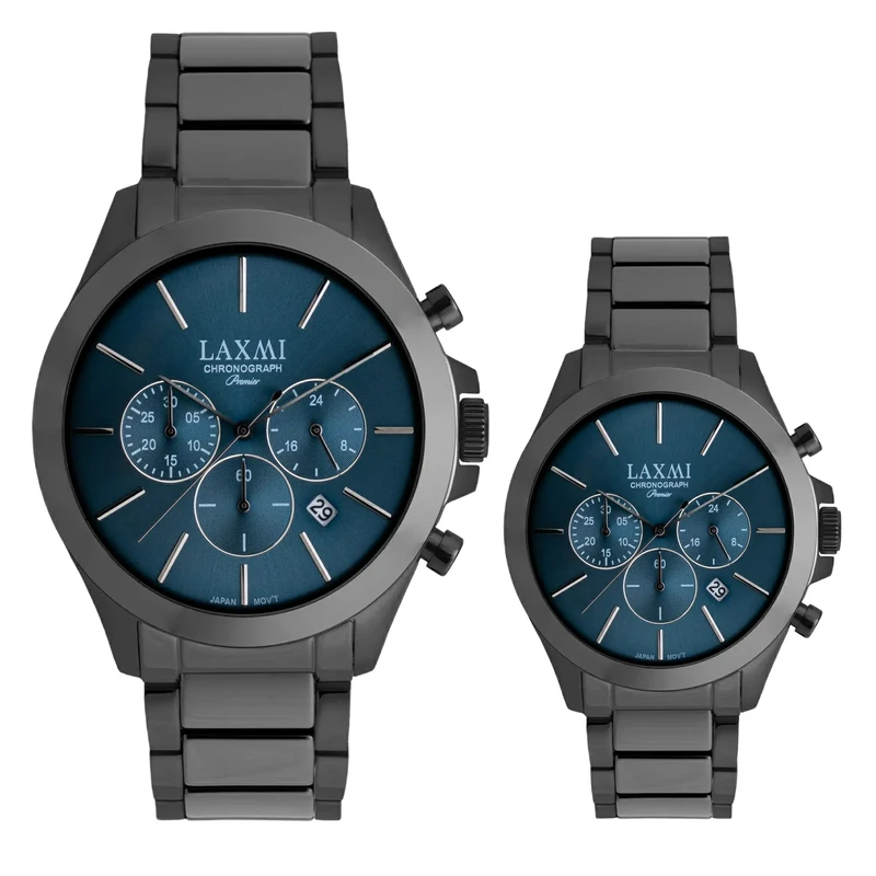 ست ساعت مچی عقربه‌ای کوارتز زنانه و مردانه لاکسمی مدل 8556/4