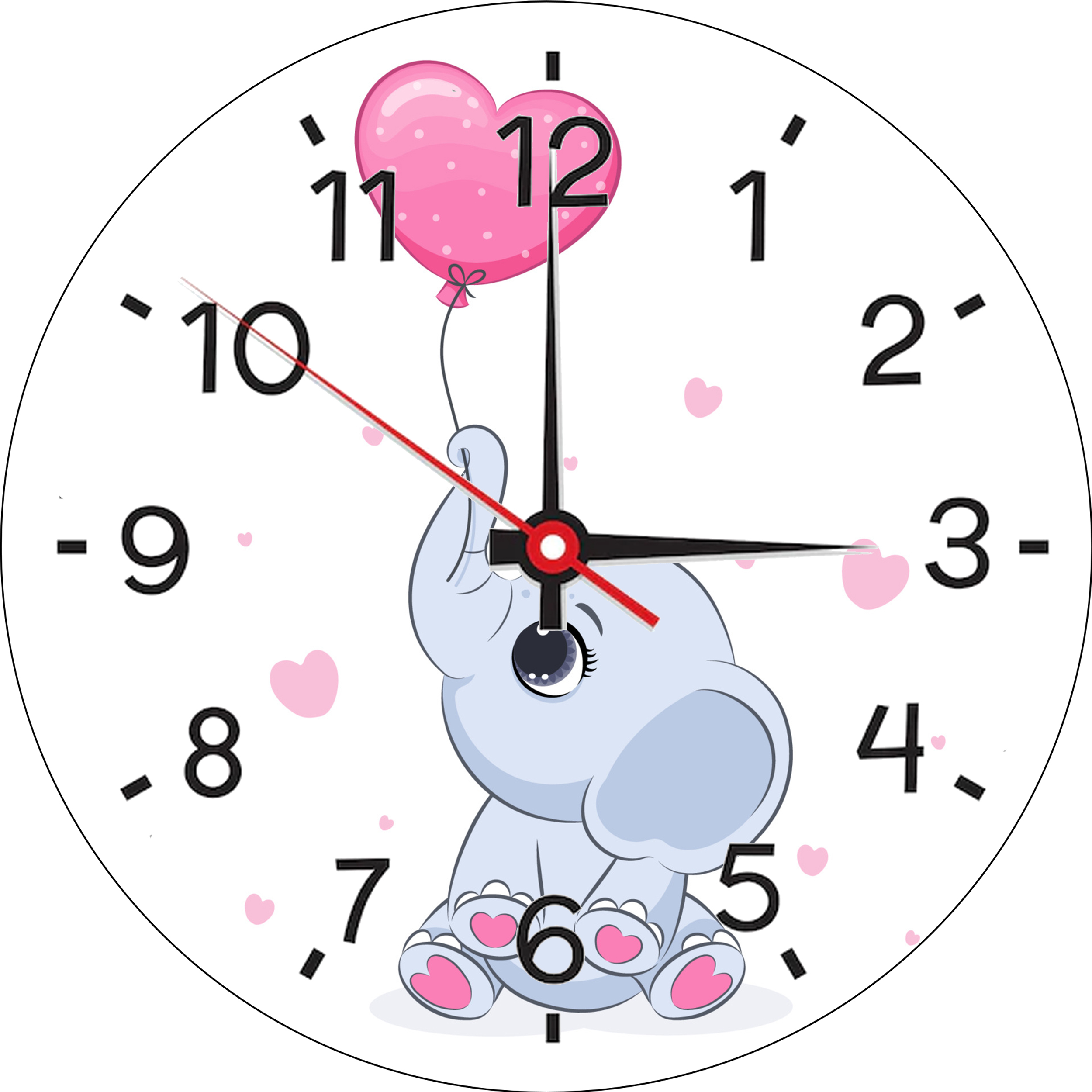 ساعت دیواری کودک مدل طرح فیل بادبادکی