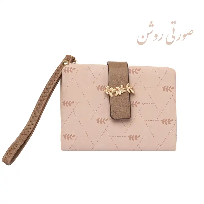 کیف پول زنانه پرتیزس مدل بند دار طرح خوشه گندم کد 2020051