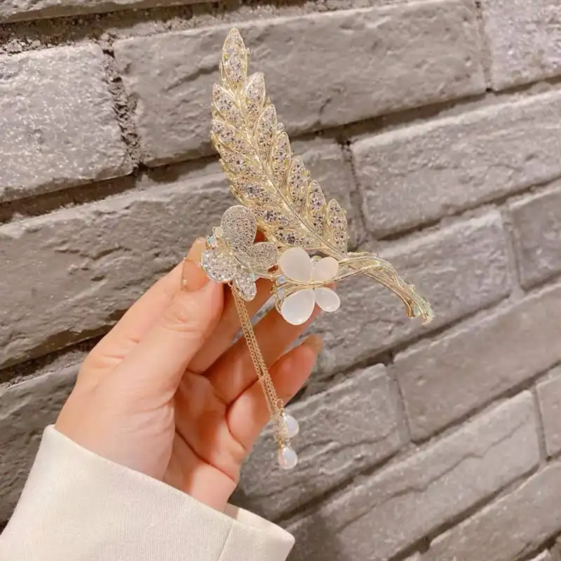 کلیپس مو زنانه مدل خوشه گندم دسته پروانه ای آویزدار